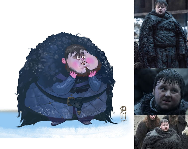 game of thrones caricature tata che samwell tarly
