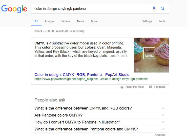 color in design featured snippet