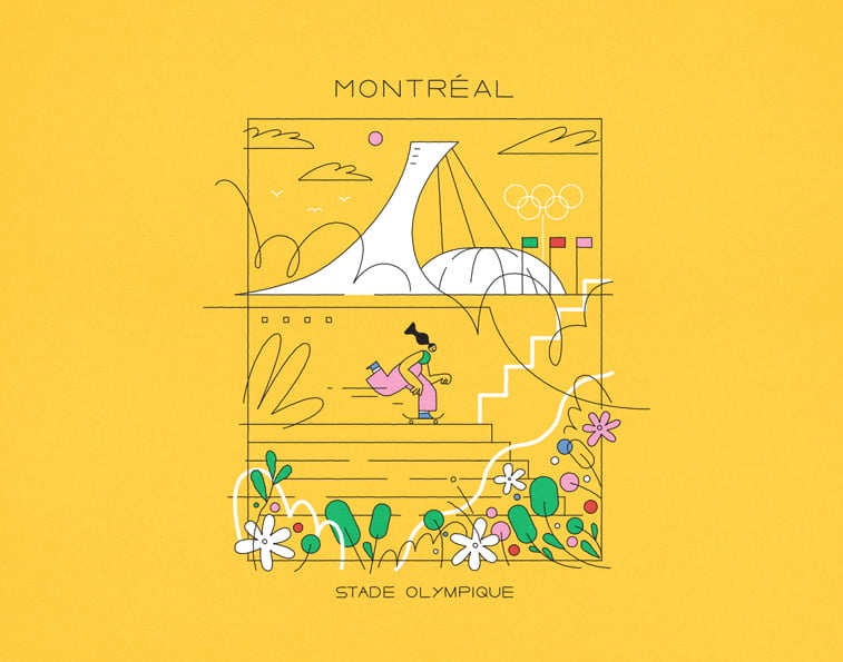 Montreal Stade Olimpique Justina Stazik ilustracije