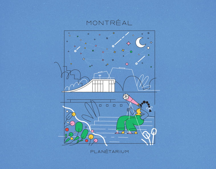 Planetarium Justina Stazik ilustracije