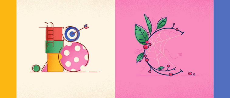 Typography A Justina Stazik ilustracije