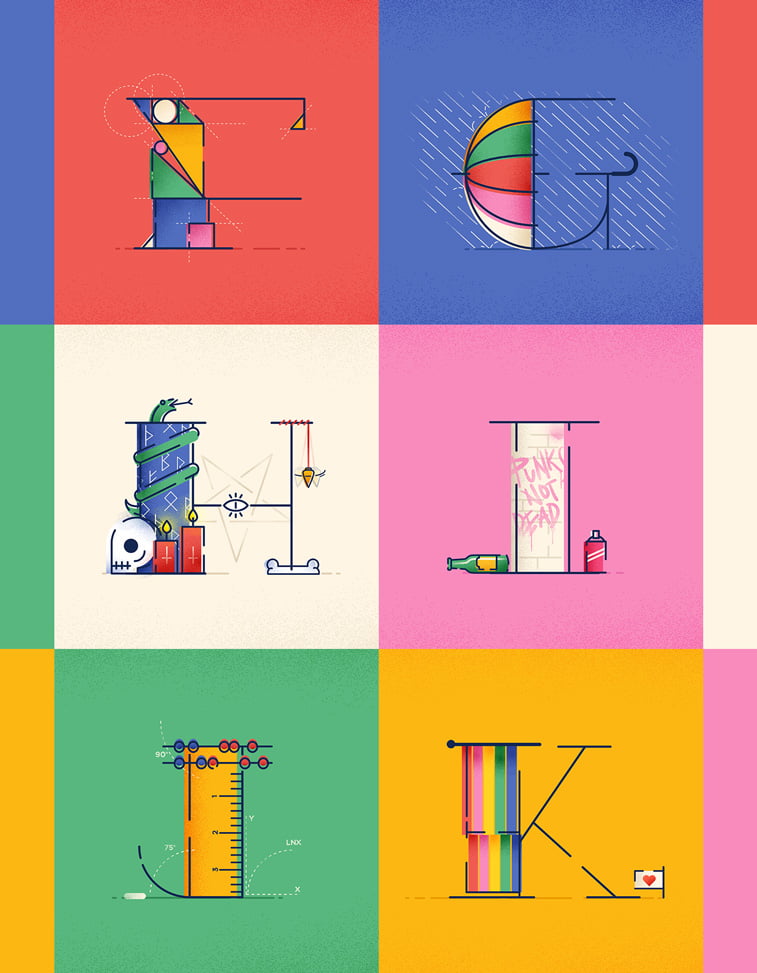 Typography 2 Justina Stazik ilustracije