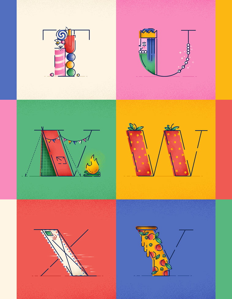 Typography Justina Stazik ilustracije