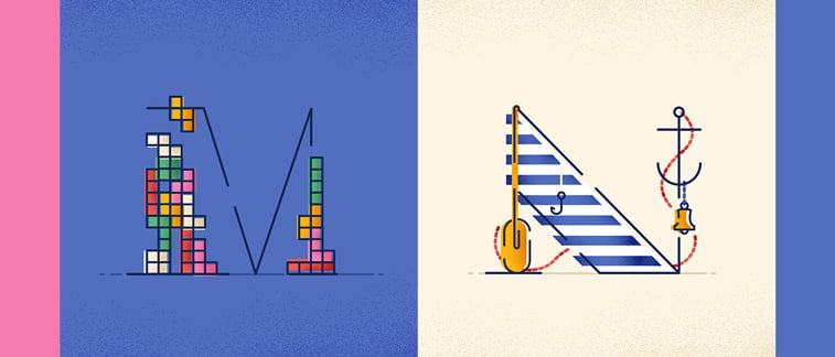 Typography M N Typography 1 Justina Stazik ilustracije