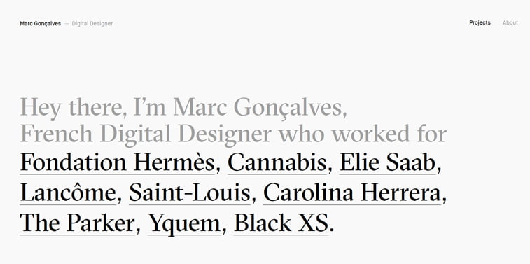 Marc Goncalves portfolio vebsajt