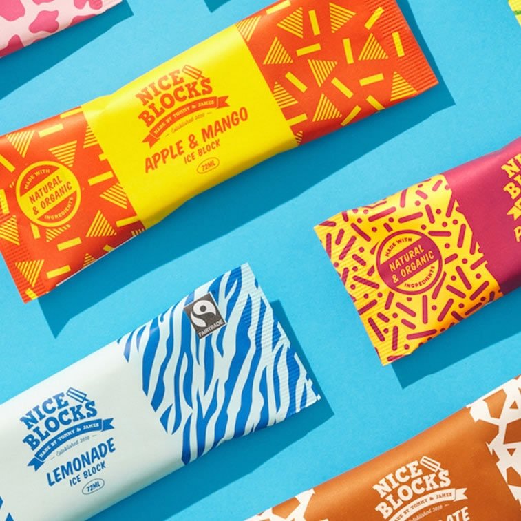 Bold colored packaging design examples 757