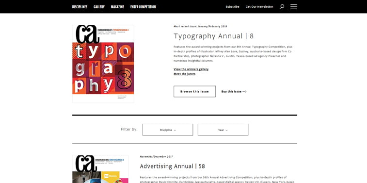 Communication Arts Typography Anual 2018 SAD