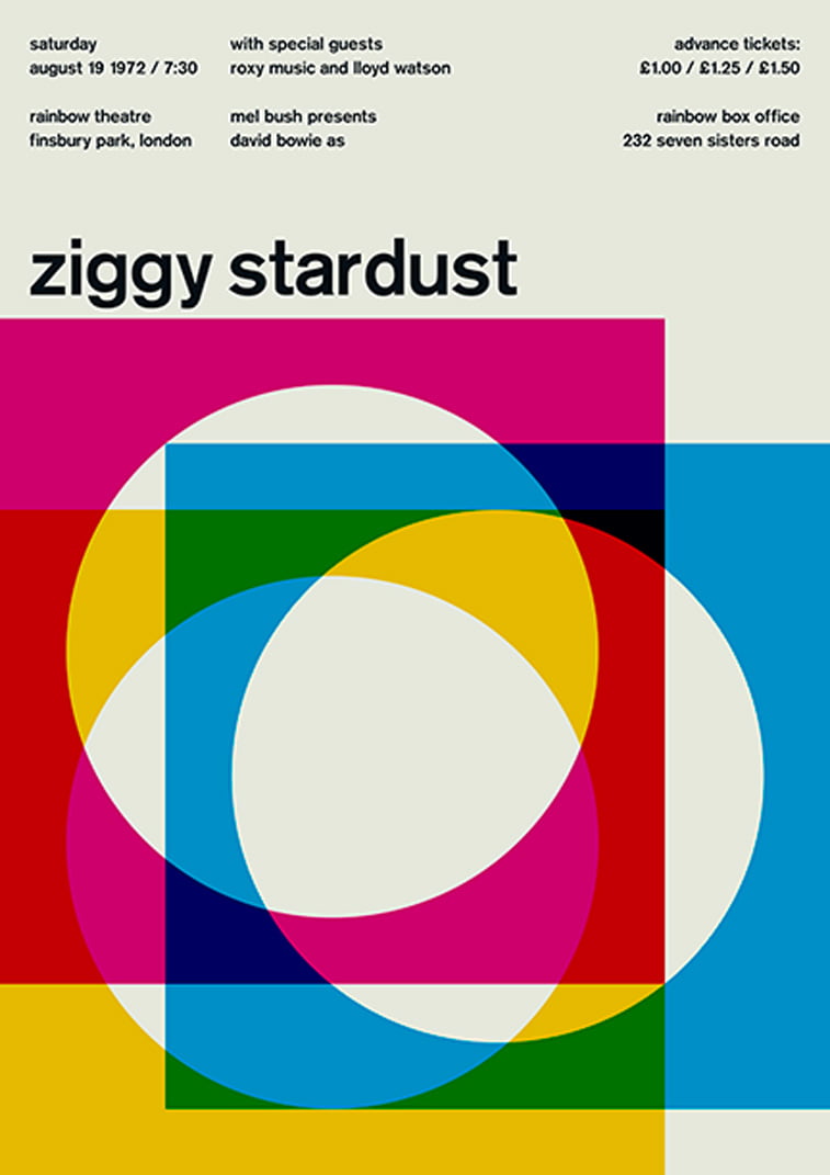 Ziggy Stardust swissted bowie poster