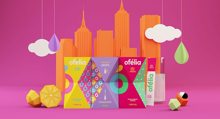 bold packaging design ofelia