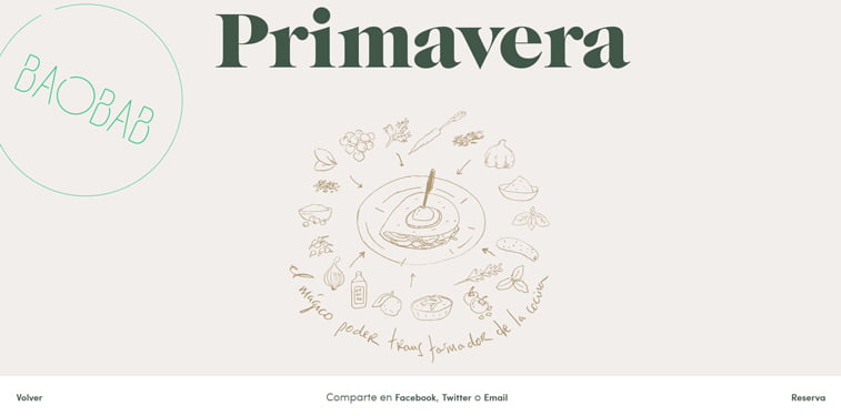 Baobab prolecni meni kreativni sajtovi restorana