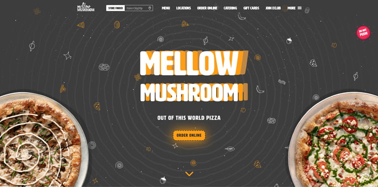 Mellow Mushroom kreativni sajtovi restorana