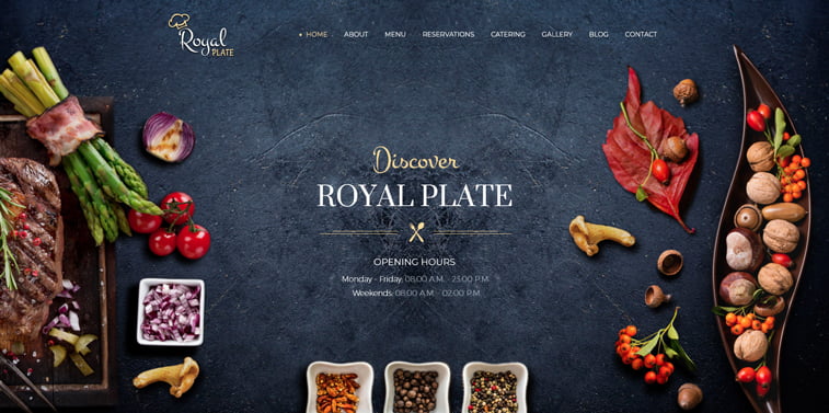 Royal Plate kreativni sajtovi restorana