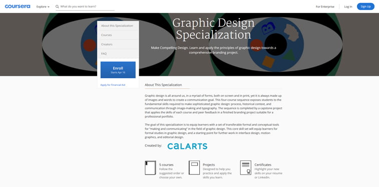 Coursera specijalizacija za graficki dizajn