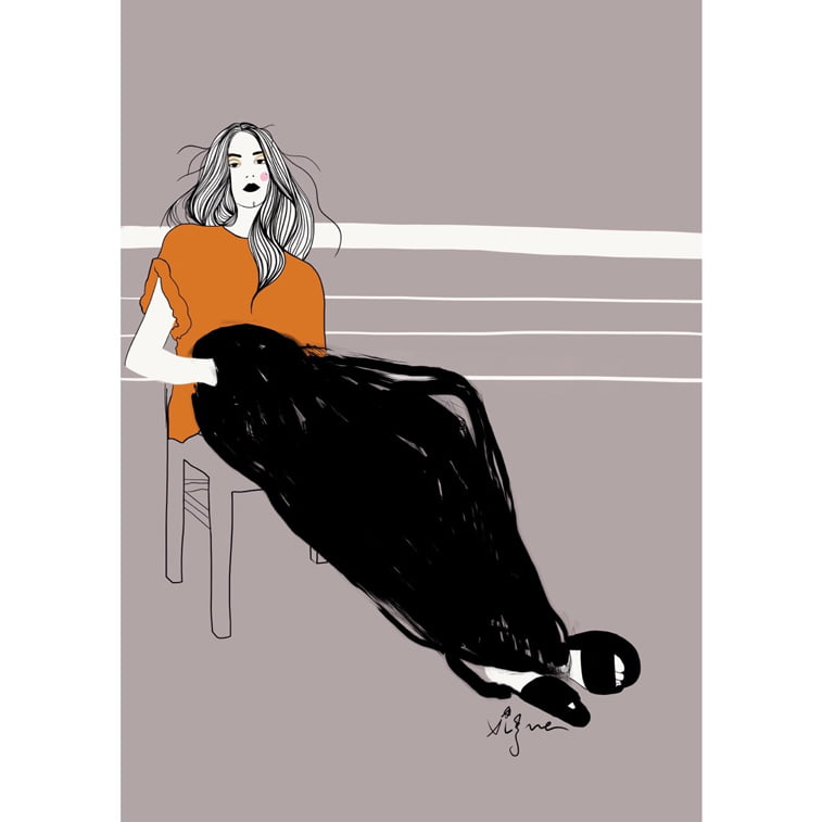 Rocio Vigne black oker 2 modna ilustracija