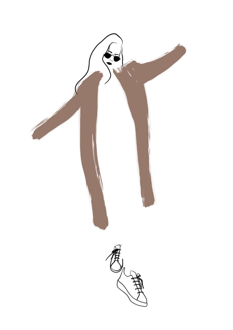 Rocio Vigne brown coat modna ilustracija