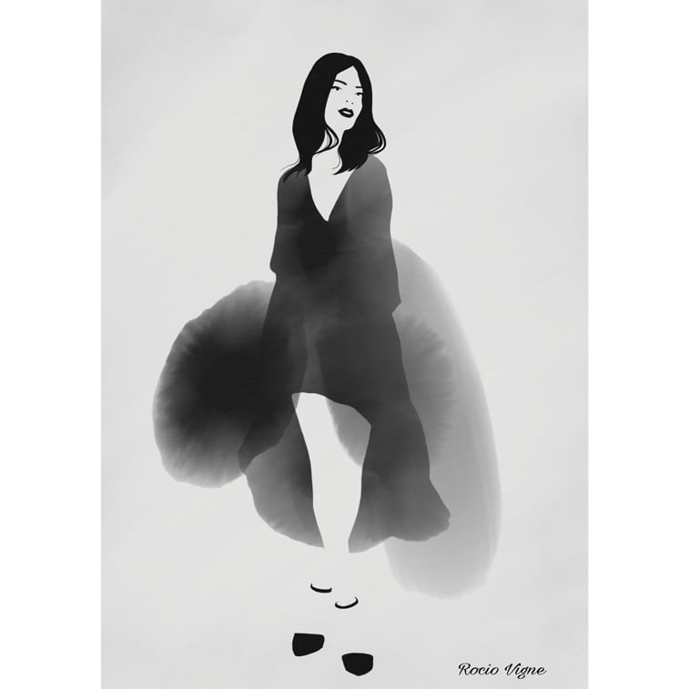 Rocio Vigne little black dress modna ilustracija