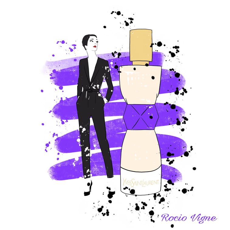 Rocio Vigne red lipstick parfume modna ilustracija