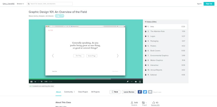 Skillshare graphic design 101