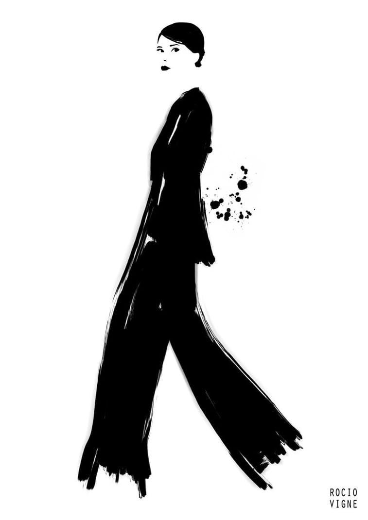 modne ilustracije black suit web Rocio Vigne