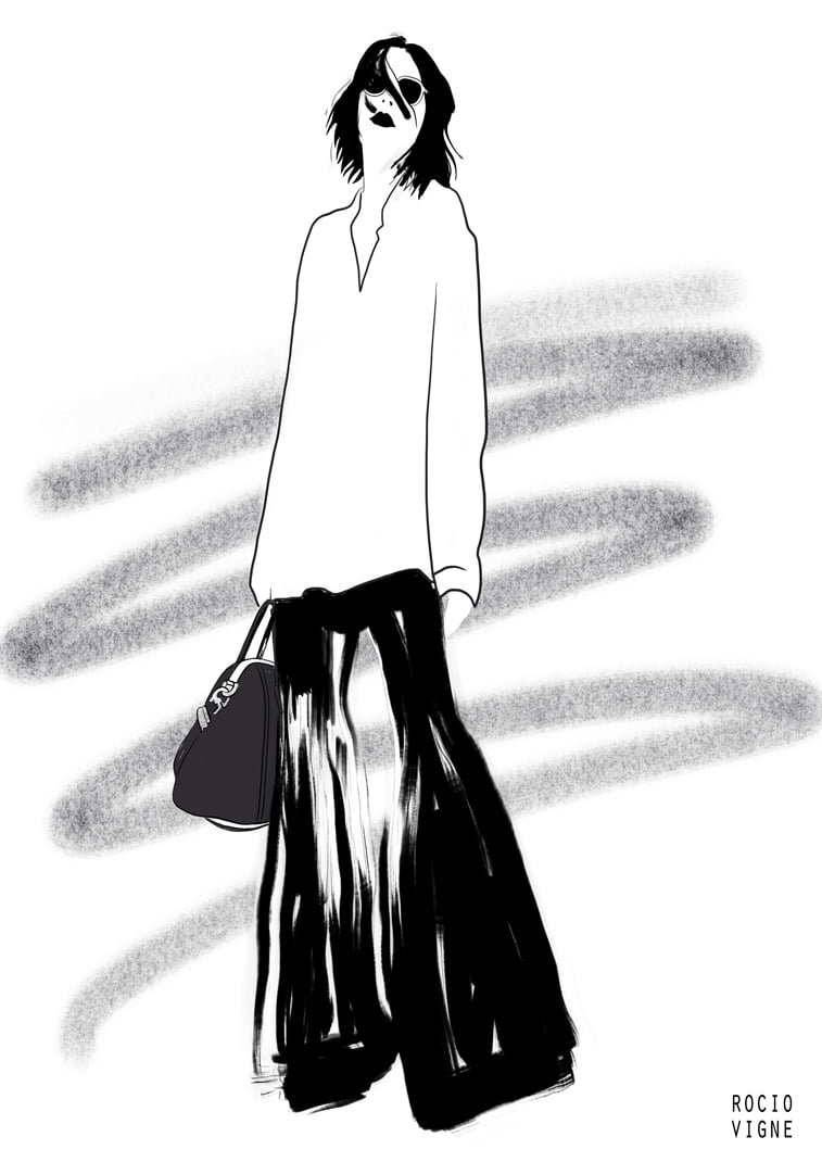 modne ilustracije black trousers web Rocio Vigne