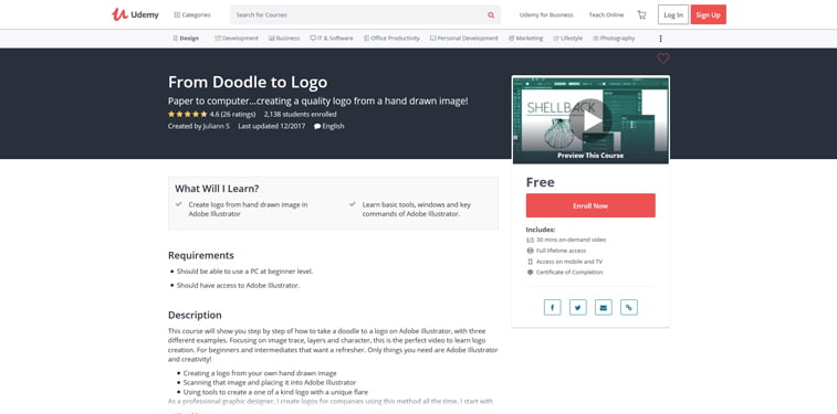 udemy od crteza do logoa