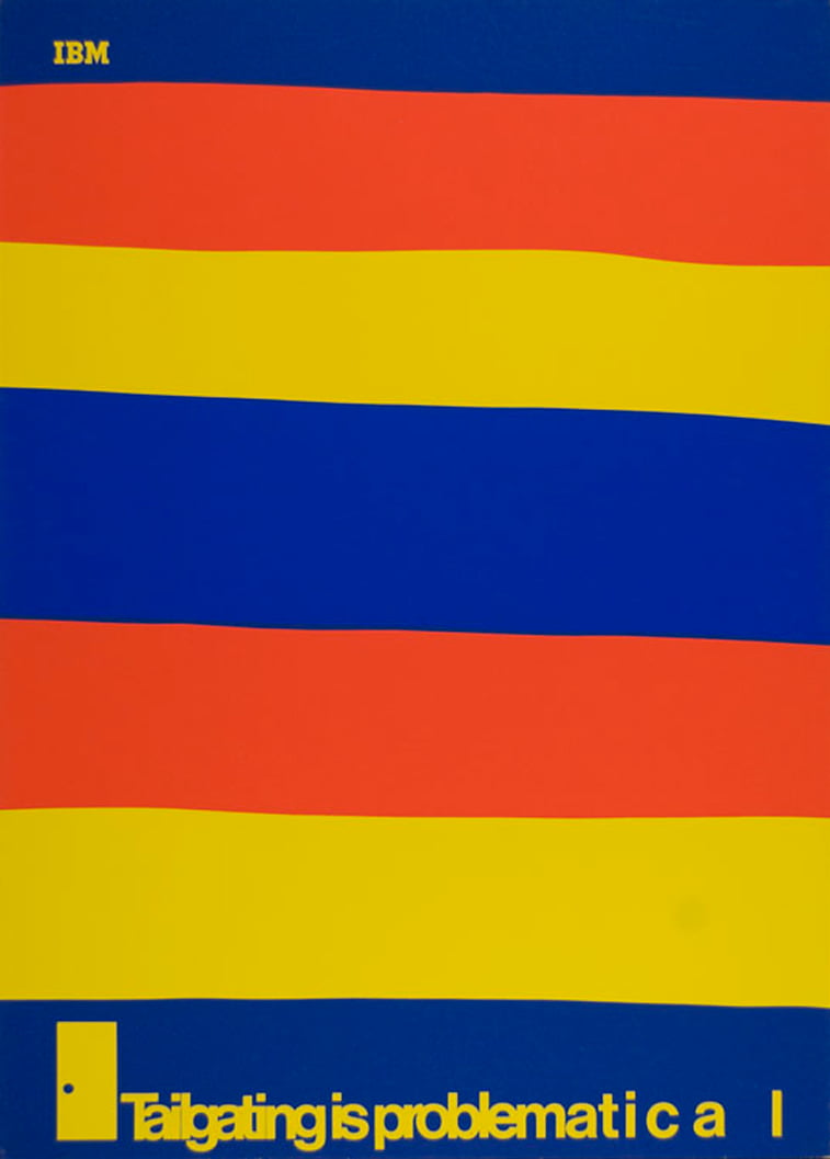 IBM plakati zute plave crvene pruge