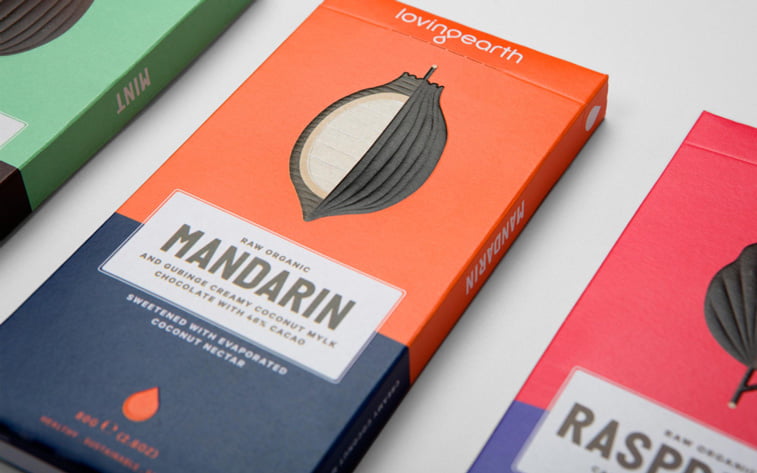 chocolate packaging design two colors