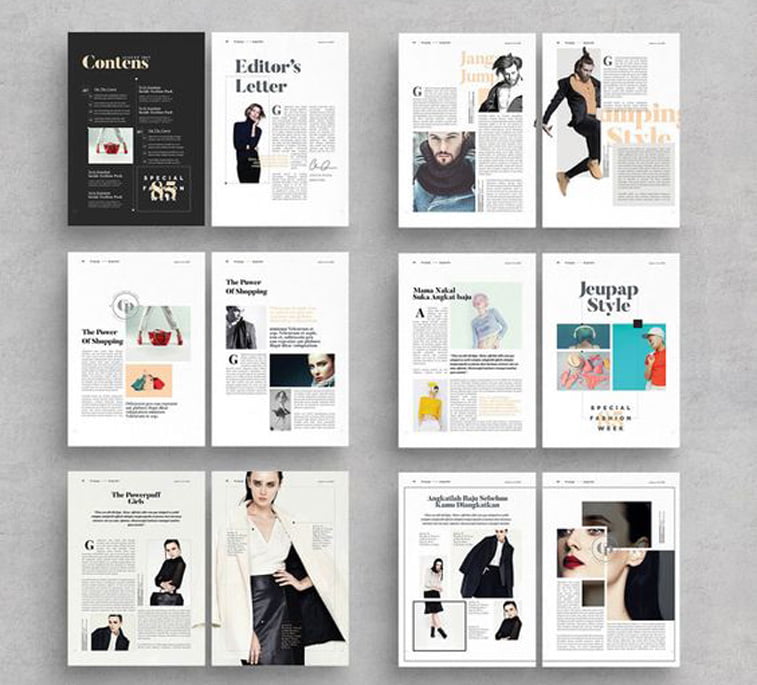 dizjan casopisa spread layout design fashion lifestyle