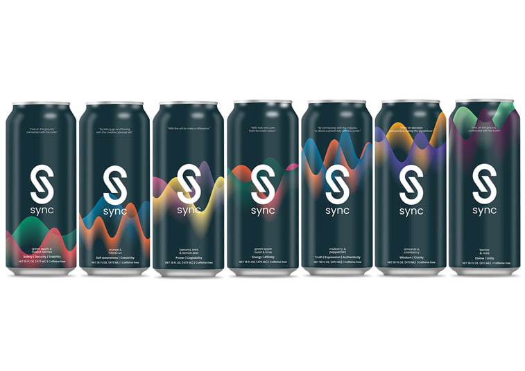 drink cans dichromatic design waves
