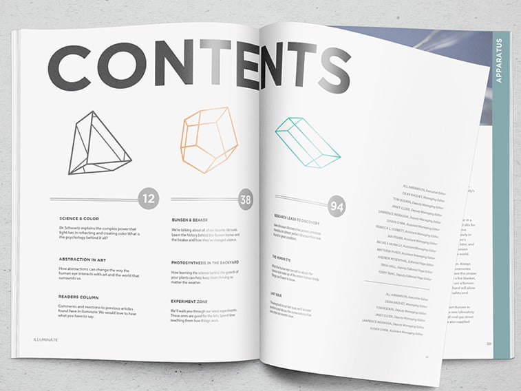 illumintae magazin layout spread sadrzaj tipogrfaija font