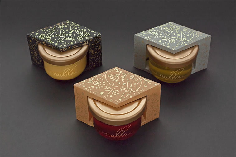 nahla organic honey packaging design 2