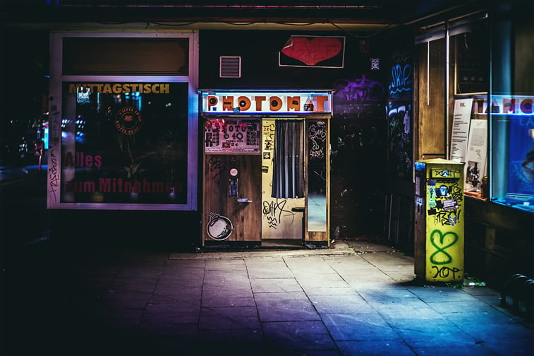 hamburg nocu fotografija foto automat