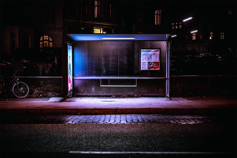 hamburg nocu fotografija autobuska stanica