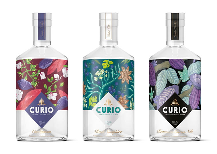curio spirits label design 1