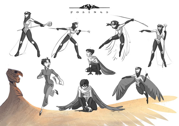 pokreti tela poze character design