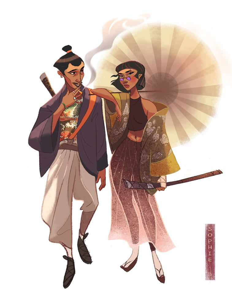 ilustrovani likovi borilacke vestine daleki istok