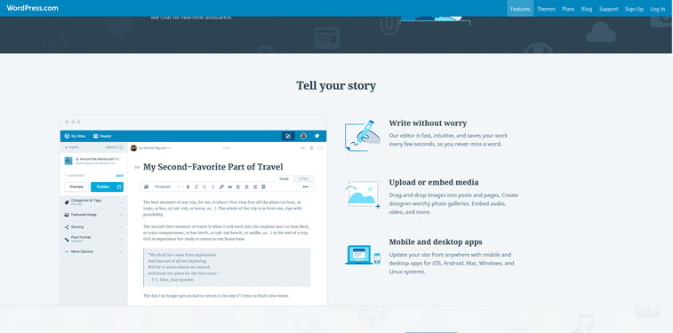 travel blog back-end wordpress cms example