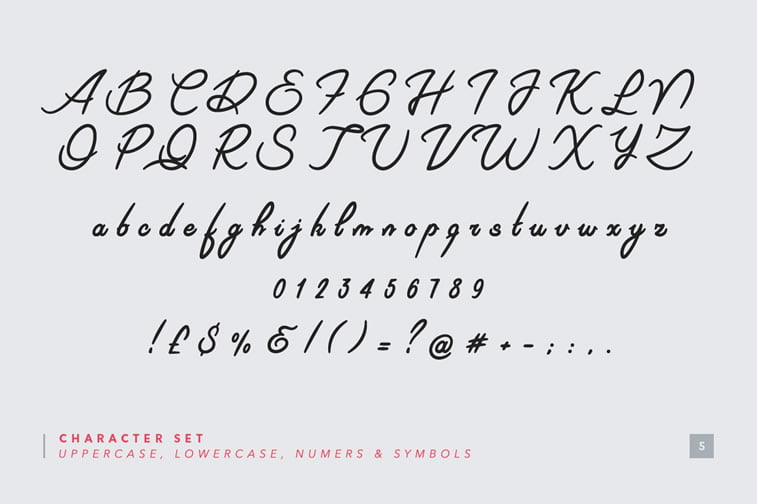 riviera script font character set 