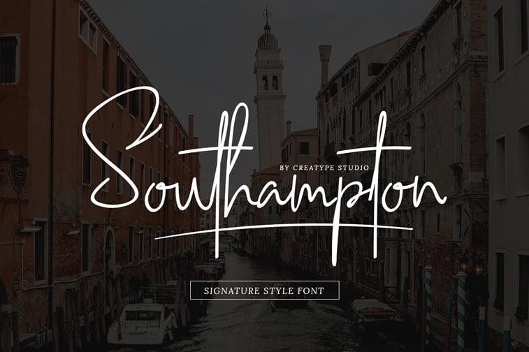 Southampton signature style font