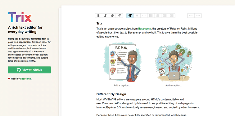 trix alat uredjivanje teksta za veb aplikacije