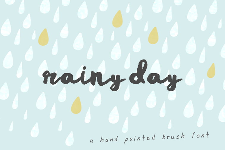 rainy day script font hand painted