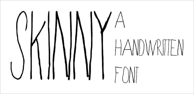 skinny handwritten font hand lettering