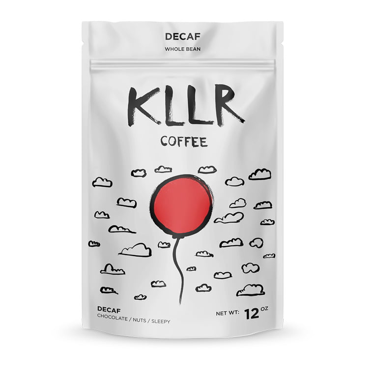 decaf kllr coffee packaging design