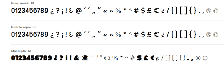 brojevi znakovi bauhau s font adobe fonts