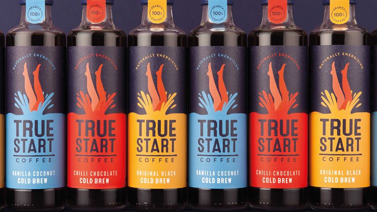 true start coffee bottles design