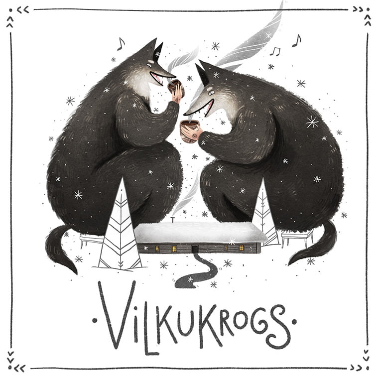 kalendar 2019 litvansi naizivi ilustracija dva vuka crtez za decu