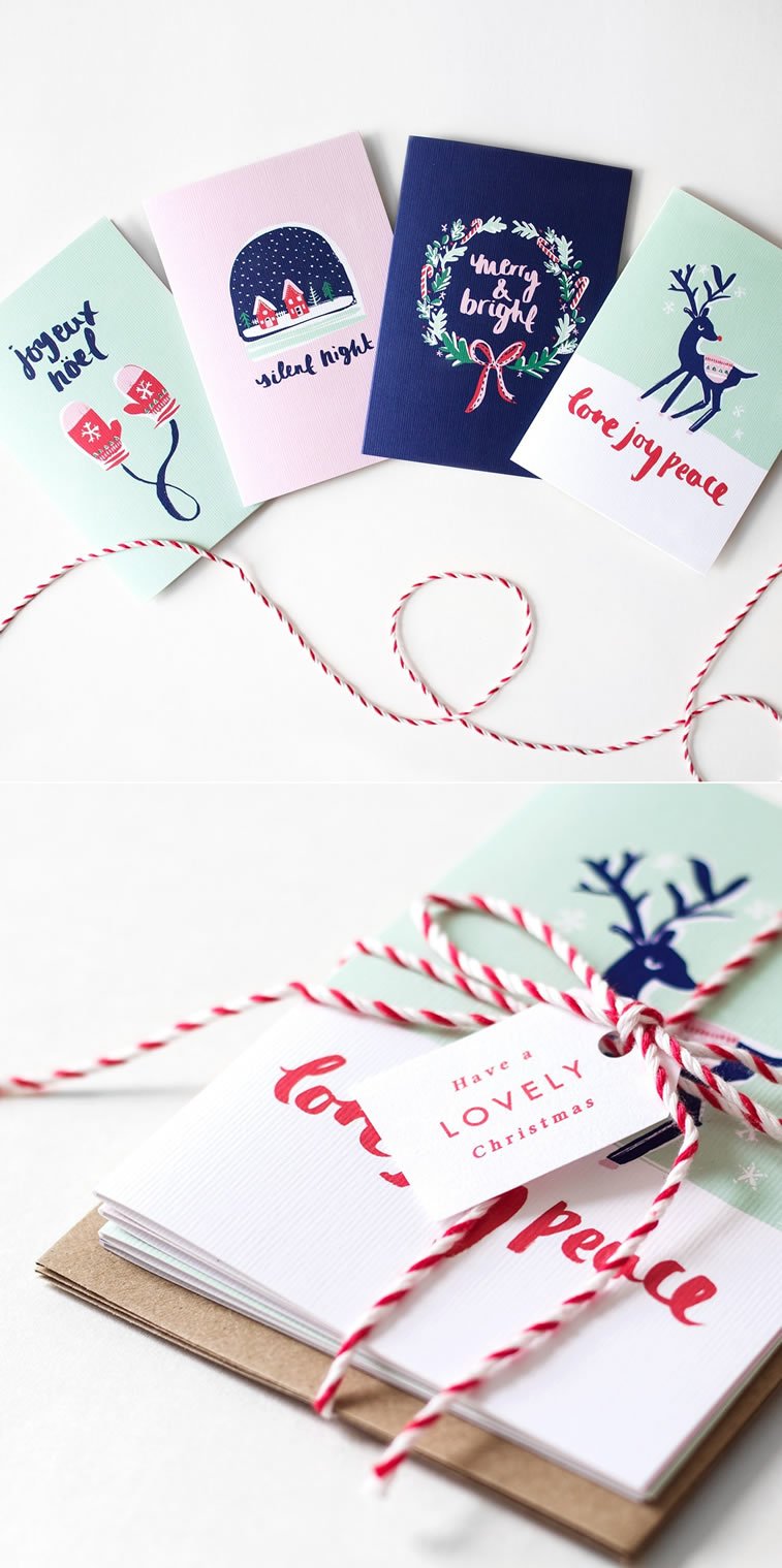 christmas card cute design card pack