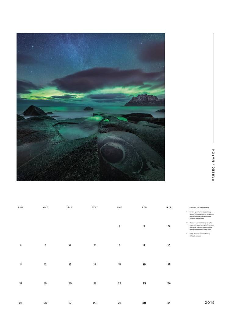 kalendar 2019 Beyond the Frontiers foto kalendar