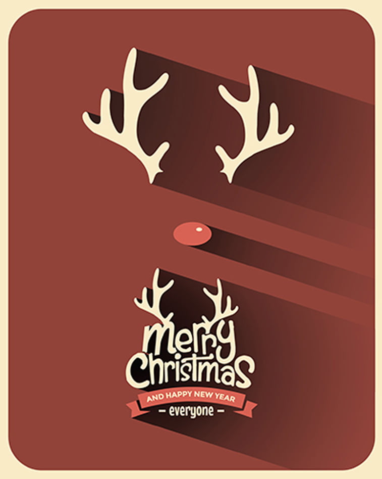 reindeer christmas card 
