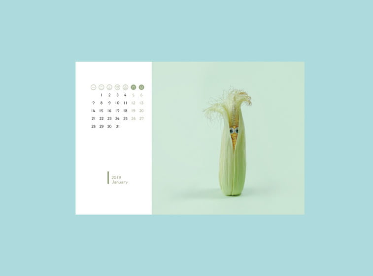 januar 2019 kalendar kukuruz fotomanipulacija